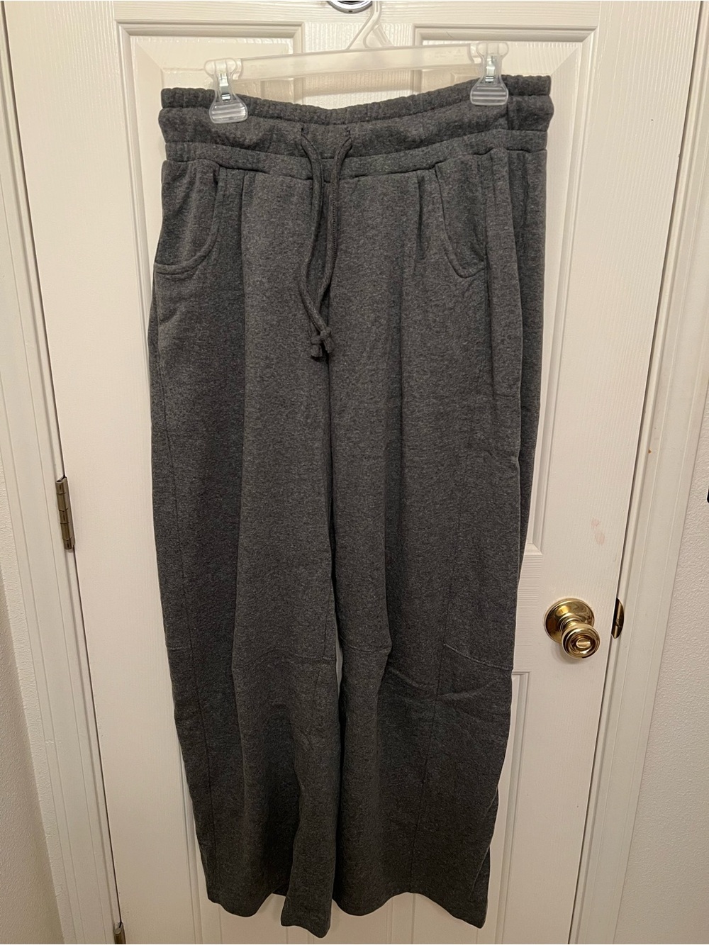 Zenana Dark Gray Drawstring Barrel sweats